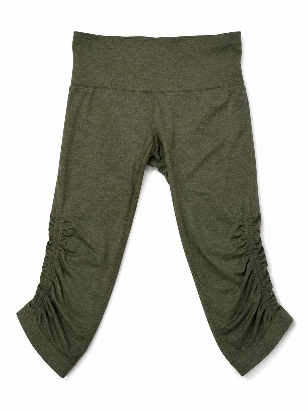 Lululemon In The Flow Crop Heathered Fatigue Green Size 6